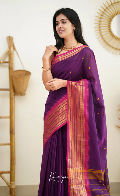 Nalinam - Purple Cotton Saree Sarees