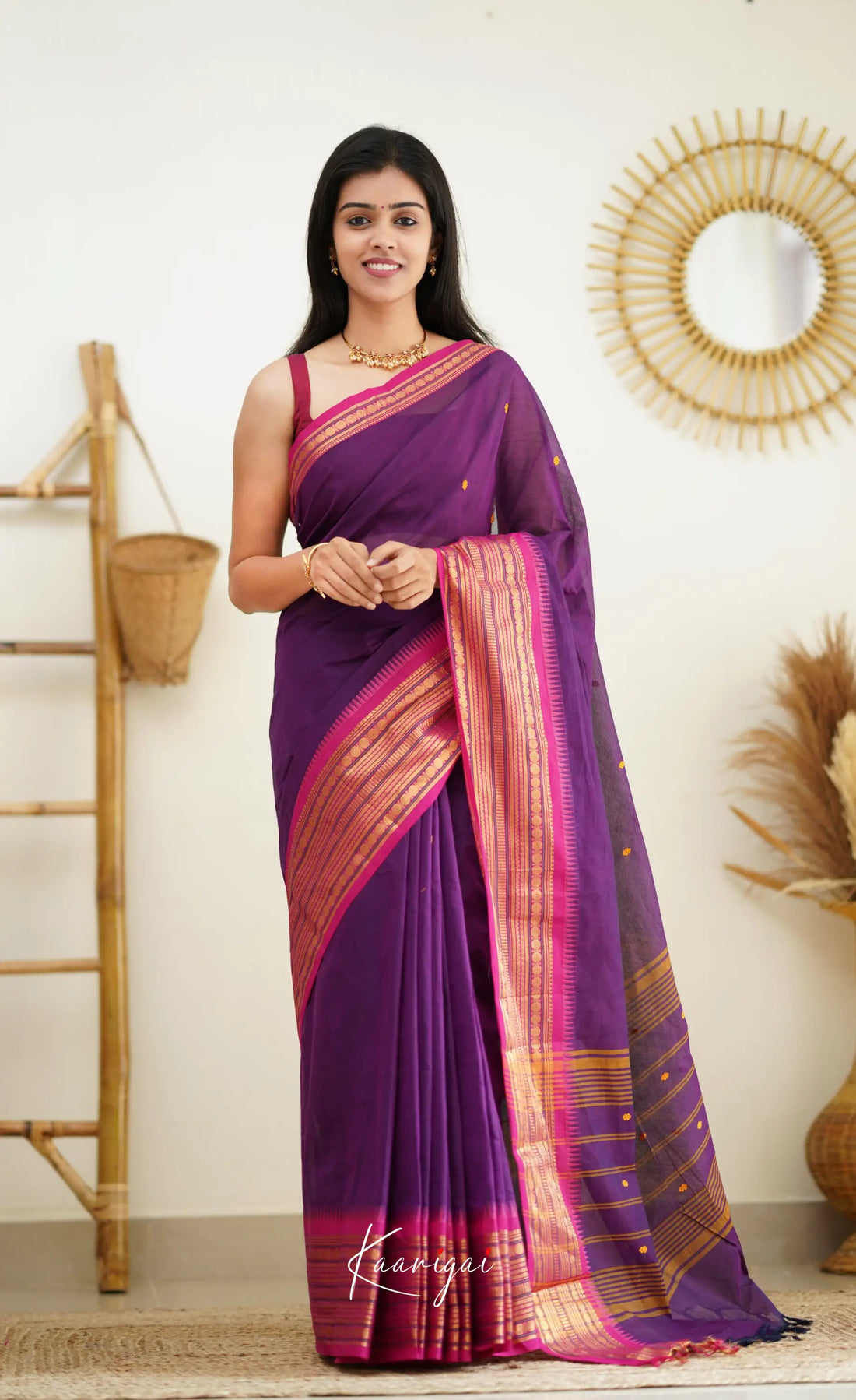 Nalinam - Purple Cotton Saree Sarees