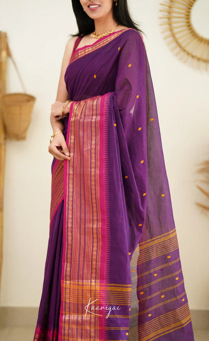 Nalinam - Purple Cotton Saree Sarees