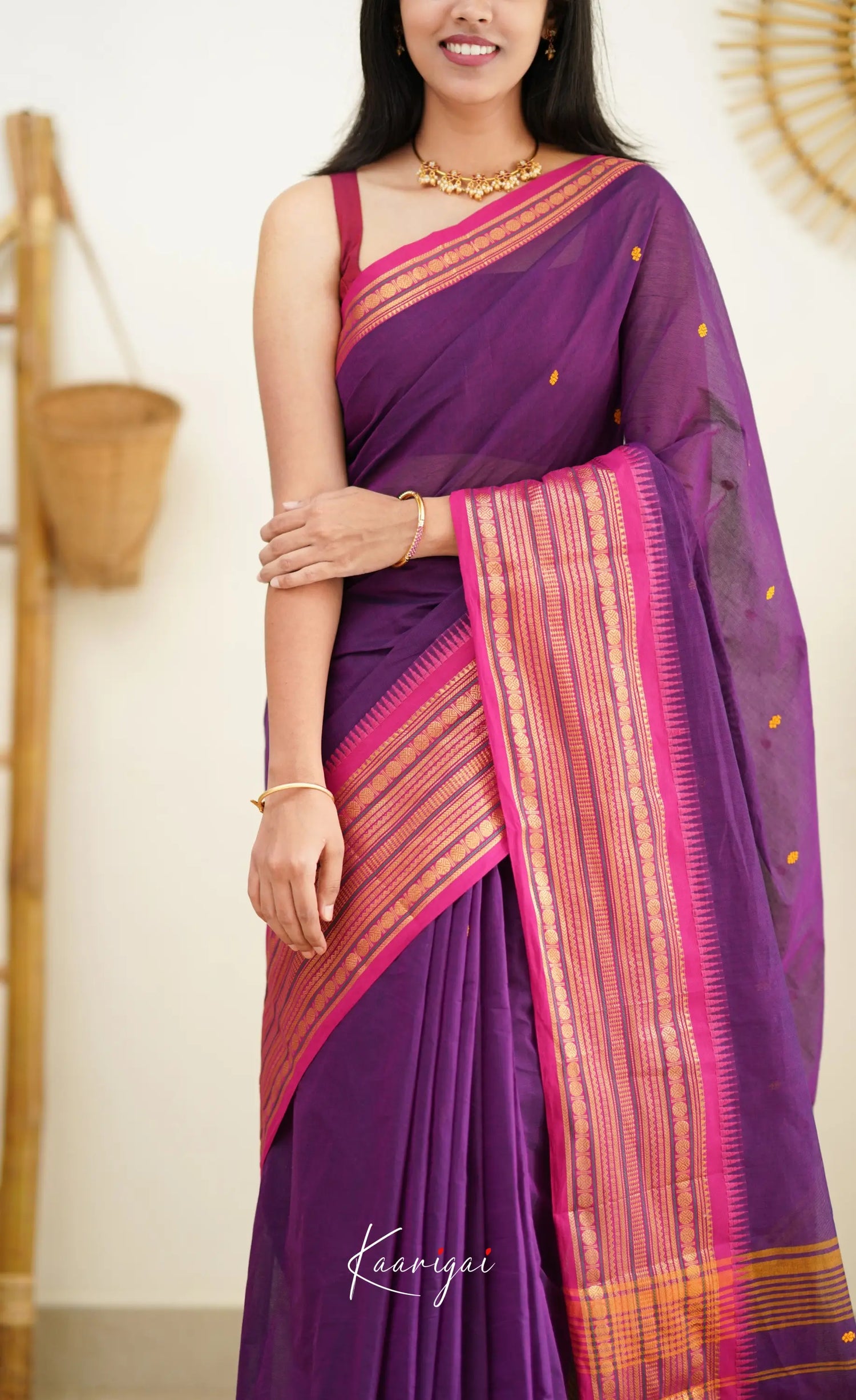 Nalinam - Purple Cotton Saree Sarees