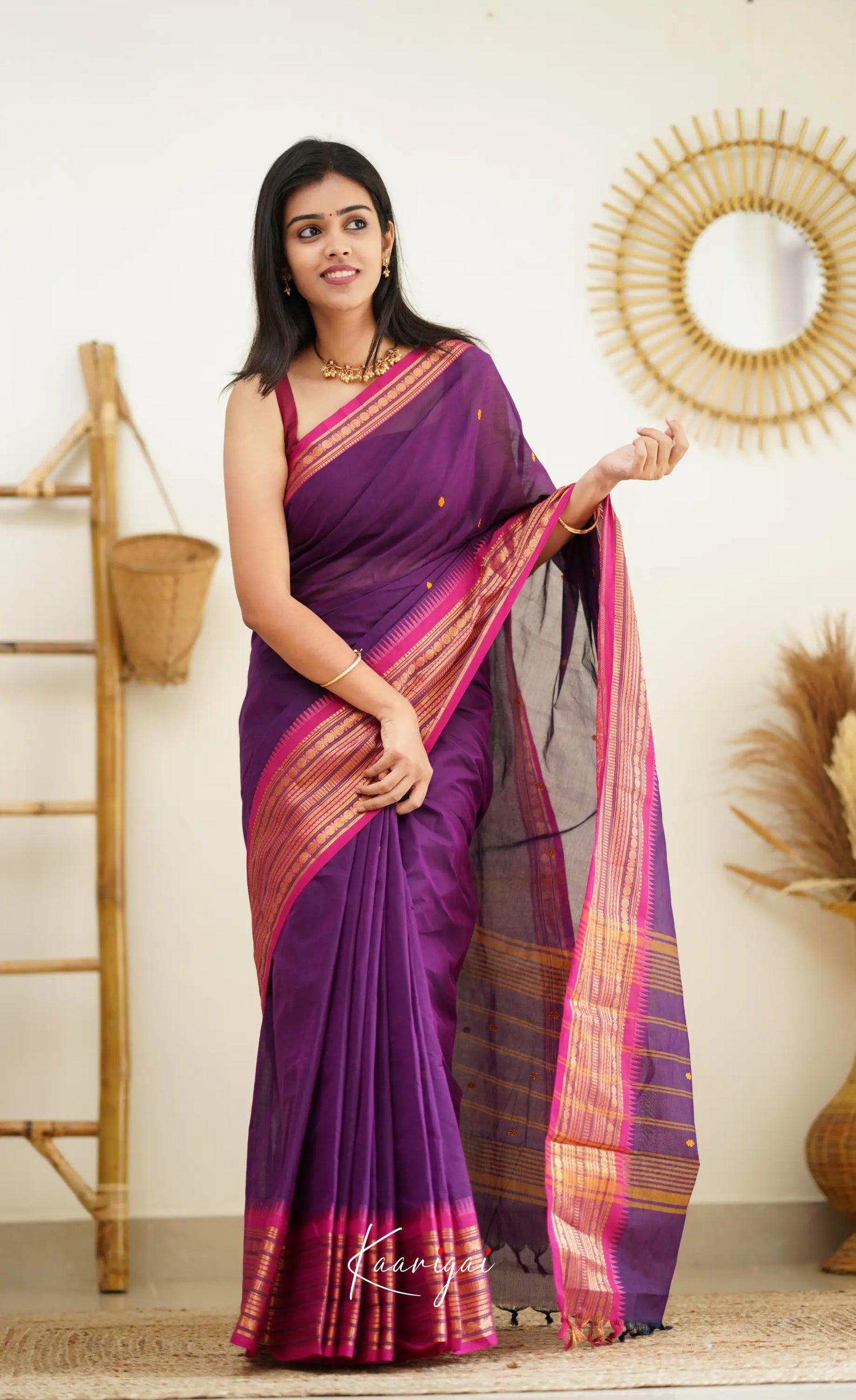 Nalinam - Purple Cotton Saree Sarees