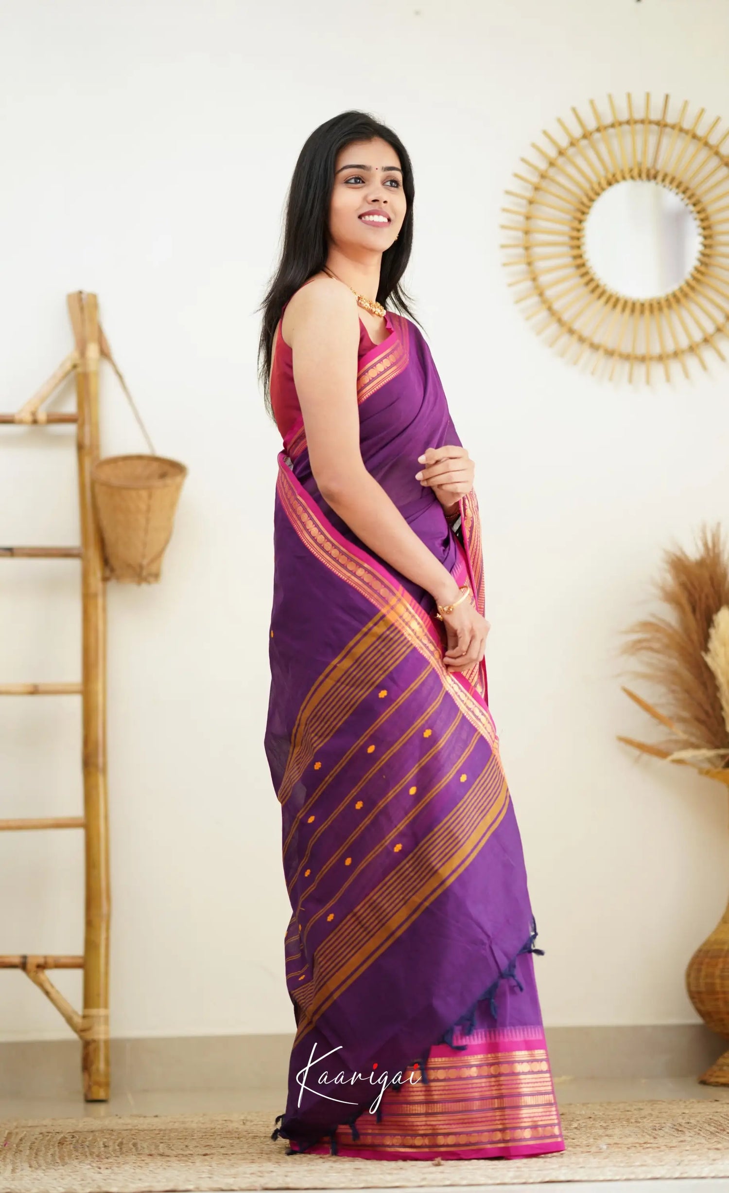 Nalinam - Purple Cotton Saree Sarees