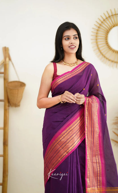 Nalinam - Purple Cotton Saree Sarees