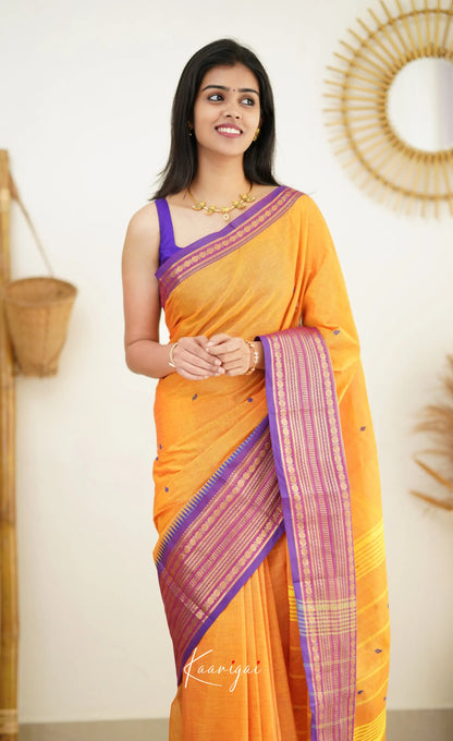 Nalinam - Two-Tone Yellow Cotton Saree Sarees