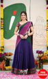 Niyati - Dark Purplish Blue with Violet Narayanpet cotton Halfsaree - Half Sarees