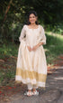 Off-white and Light gold Viscose Chanderi Salwar - salwar