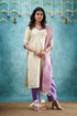 Omana - Cream And Lavender Blended Silk Salwar Salwar