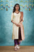 Omana - Cream And Violet Blended Silk Salwar Salwar