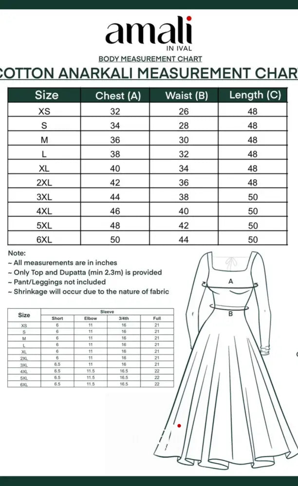 Orange and Brown Narayanpet Cotton Anarkali - Anarkalis