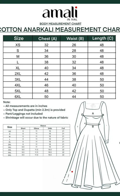 Orange and Brown Narayanpet Cotton Anarkali - Anarkalis