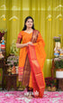 Orange and Coffee Brown Chettinad Cotton Salwar Set - salwar