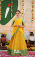 Organza Halfsaree - Bright Yellow and Turquoise Blue - Kids-Suttis