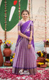 Organza Halfsaree - Lavender and Purple - Kids-Suttis