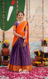 Organza Halfsaree - Purple and Orange - Kids-Suttis