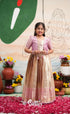 Organza Long Gown with Jacket - Dual tone gold and Lilac - Kids-Suttis
