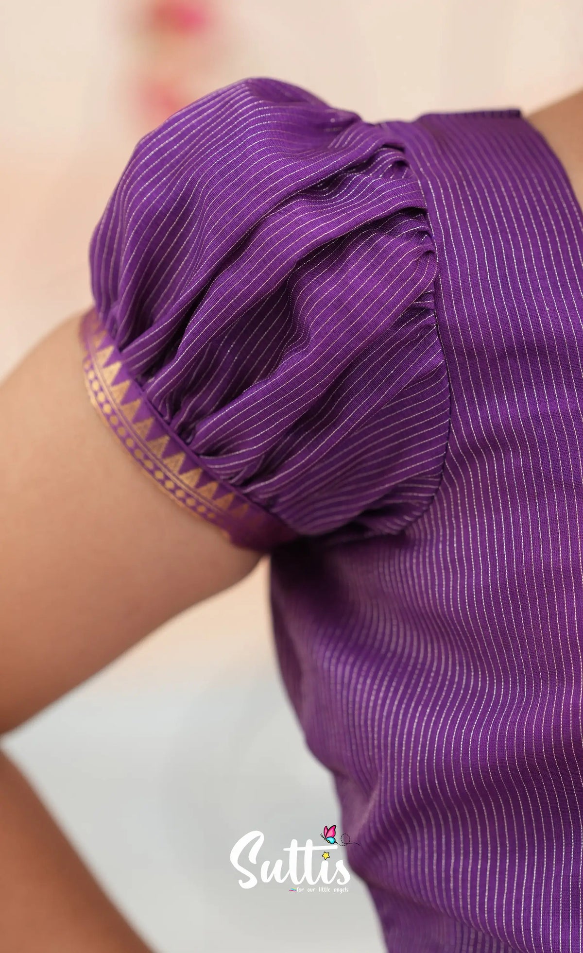 Organza Pavadai Sattai - Deep pink and Purple - Kids-Suttis