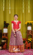 Organza Pavadai Sattai - Lavender and Bright red - Kids-Suttis