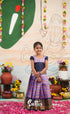 Organza Pavadai Sattai - Lavender and Navy Blue - Kids-Suttis