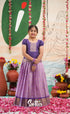 Organza Pavadai Sattai - Lavender and Purple - Kids-Suttis