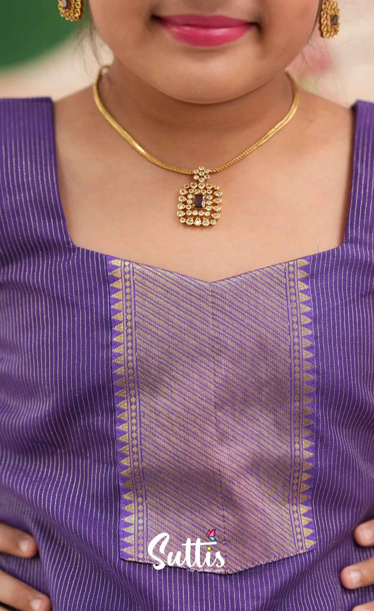 Organza Pavadai Sattai - Lavender and Purple - Kids-Suttis