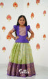 Organza Pavadai Sattai - Pastel Green And Purple Kids-Suttis