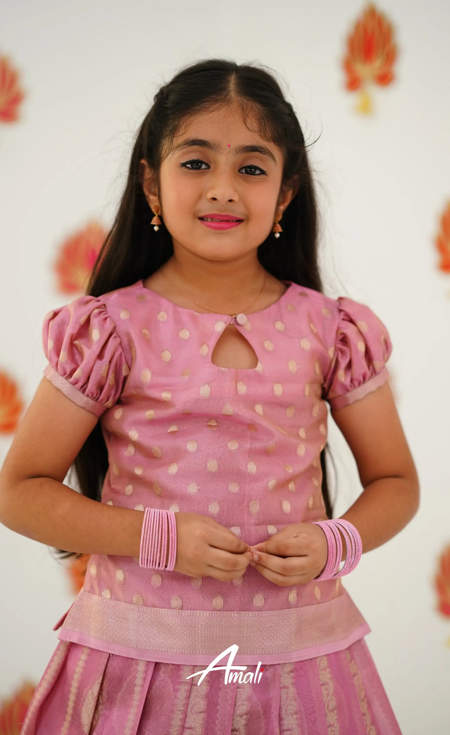 Organza Pavadai Sattai - Pink And Baby Kids-Suttis