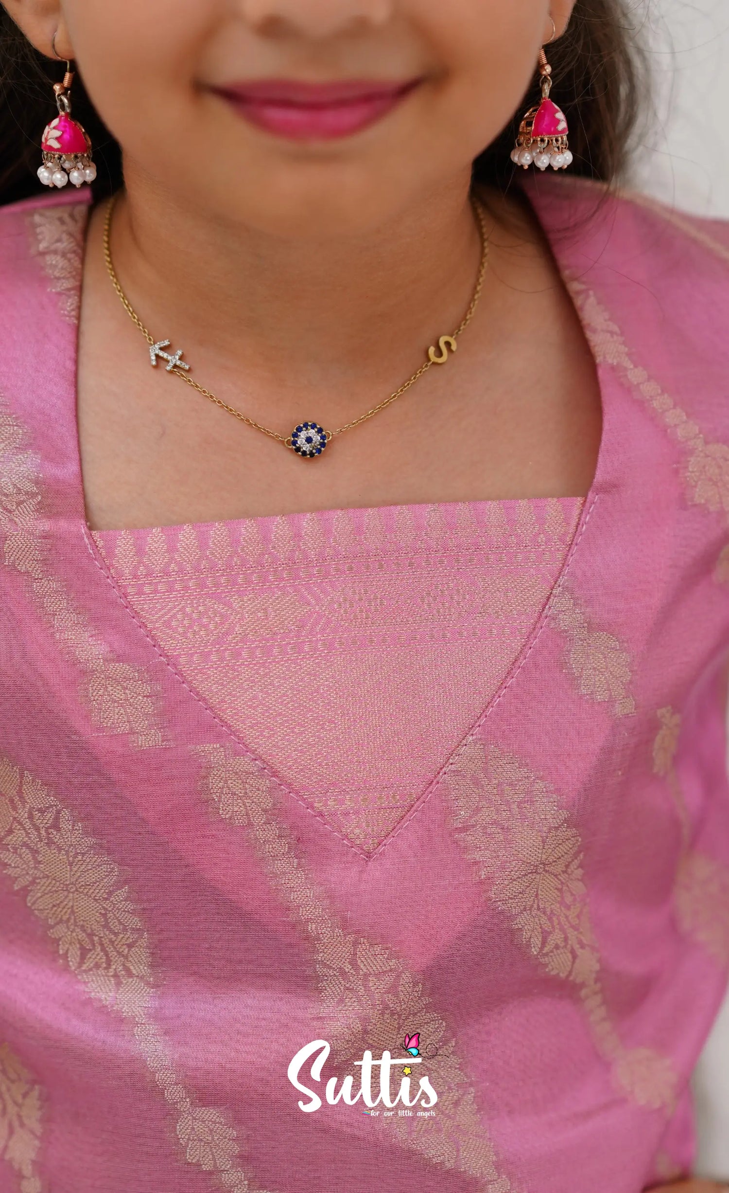 Organza Pavadai Sattai - Pink And Baby Kids-Suttis