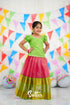 Organza Pavadai Sattai - Pink And Light Green Kids-Suttis