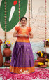 Organza Pavadai Sattai - Purple and Orange - Kids-Suttis