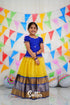 Organza Pavadai Sattai - Yellow And Royal Blue Kids-Suttis