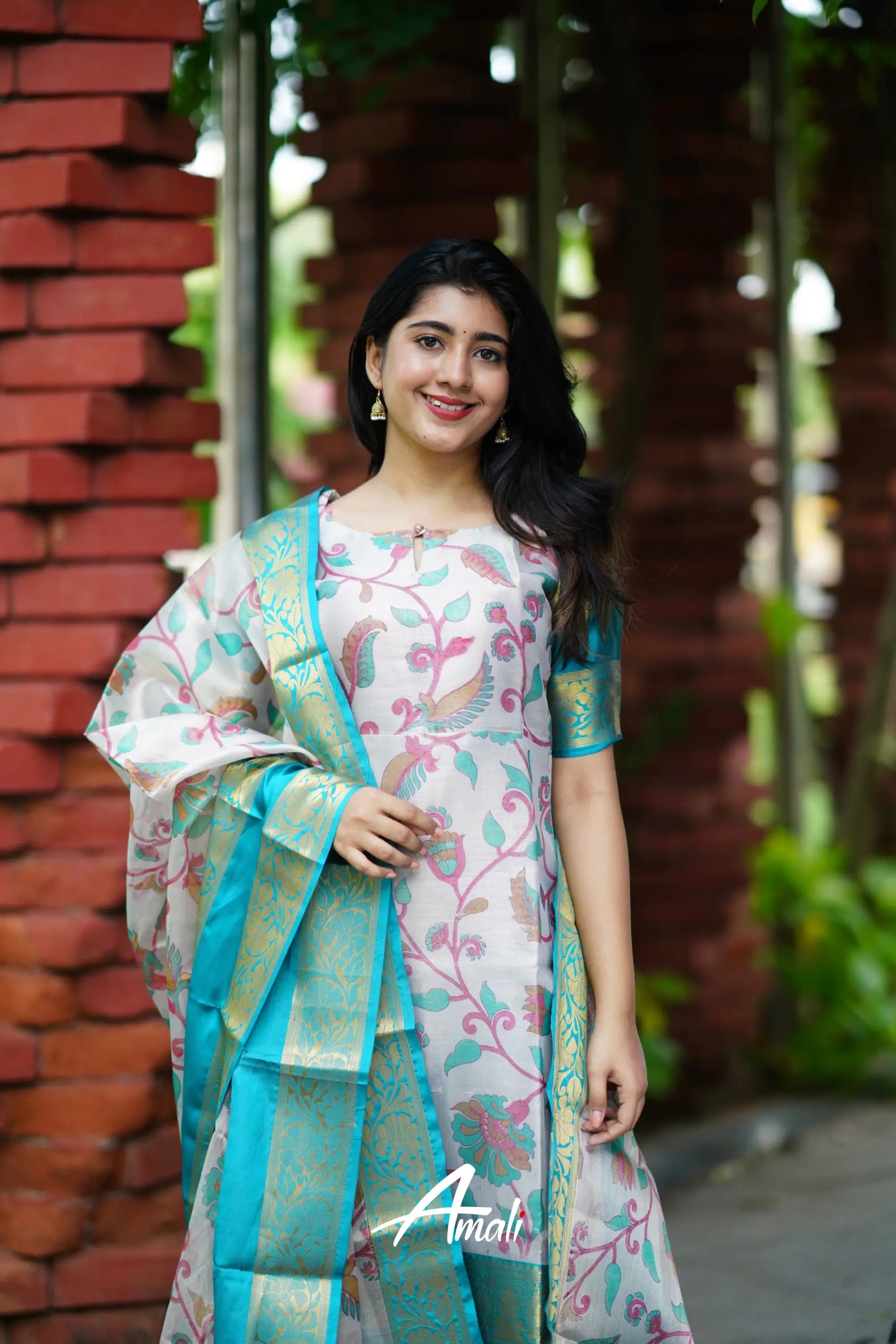 Organza Salwar - Dark Teal Anarkalis