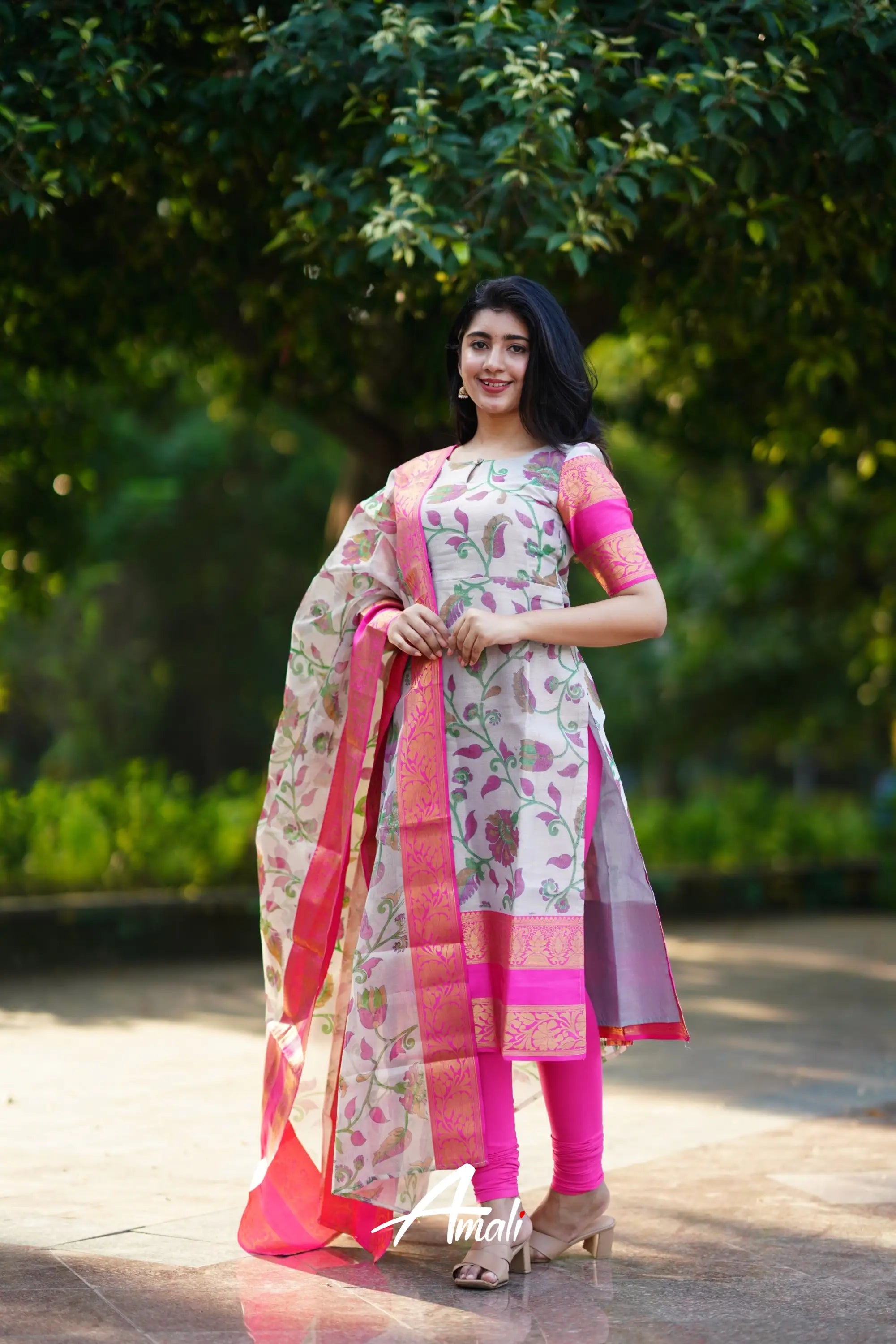 Organza Salwar - Pink Anarkalis