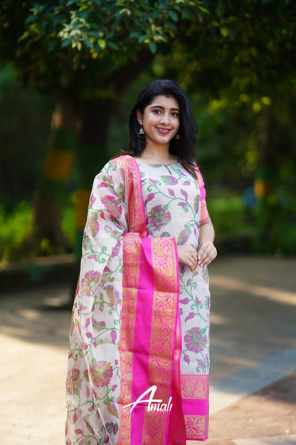 Organza Salwar - Pink Anarkalis