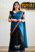 Padmaja - Black And Blue Cotton Halfsaree Half Sarees