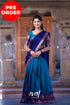 Padmaja - Blue And Royal Cotton Halfsaree Half Sarees