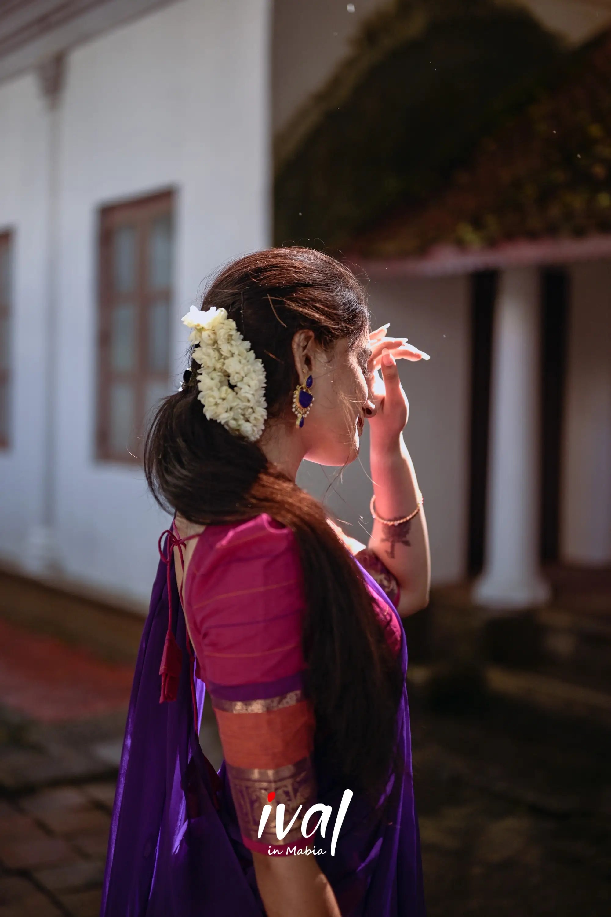 Padmaja - Bright Pink And Purple Cotton Halfsaree Half Sarees