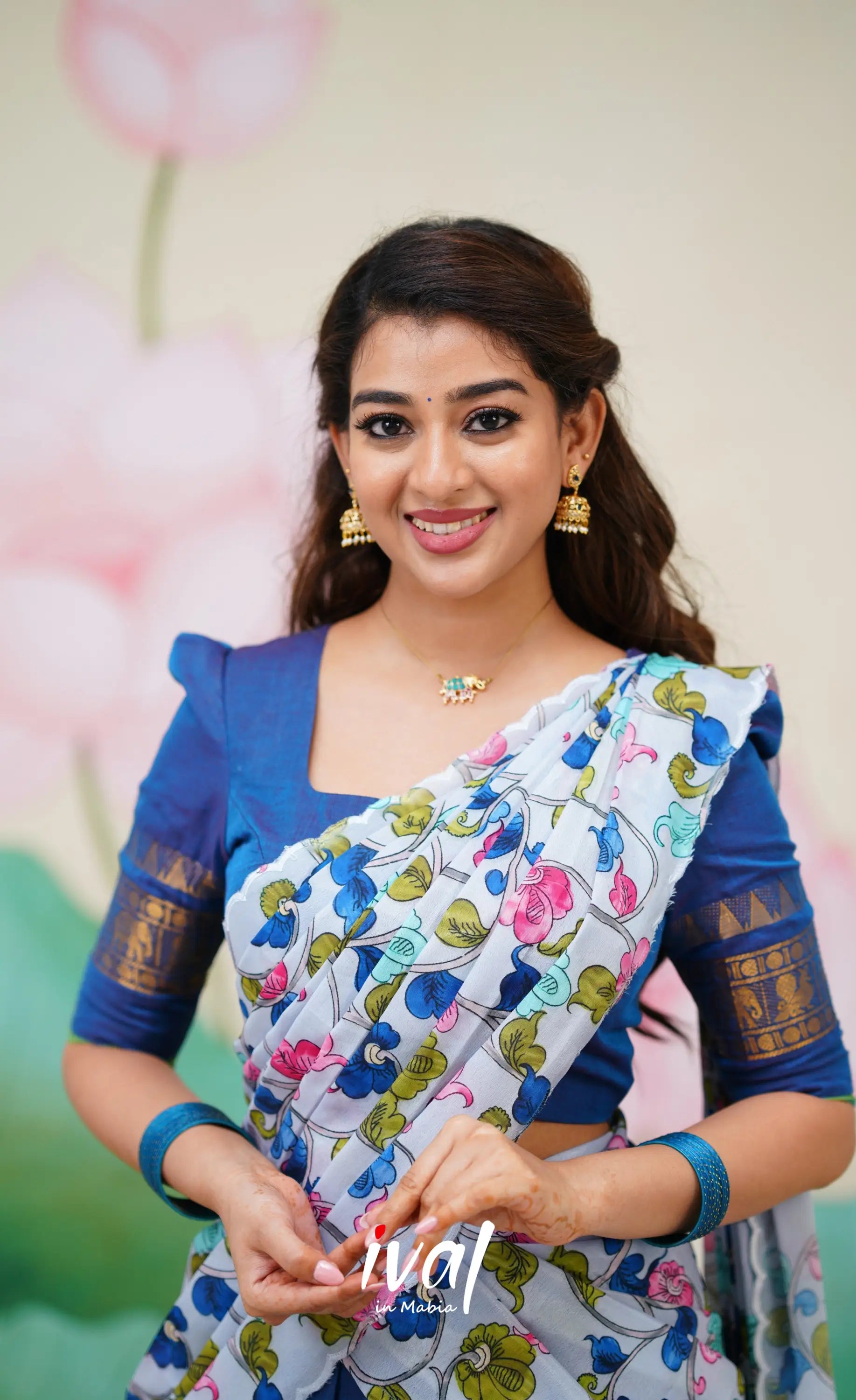 Padmaja Cotton Half Saree Blue and Pastel Blue Half Sarees