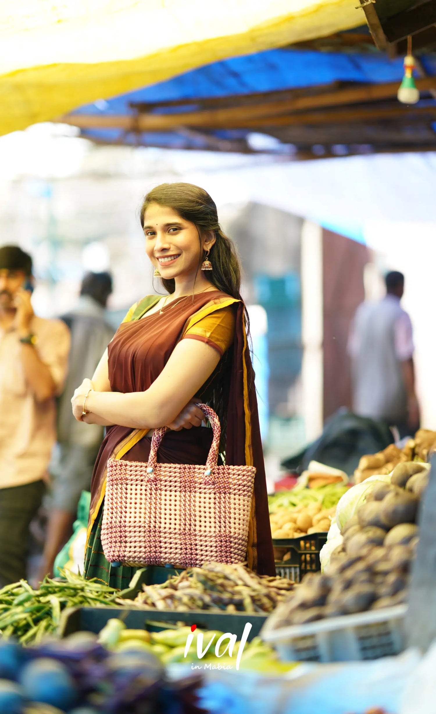 Padmaja Cotton Half Saree - Bottle Green And Brownish Maroon Sarees