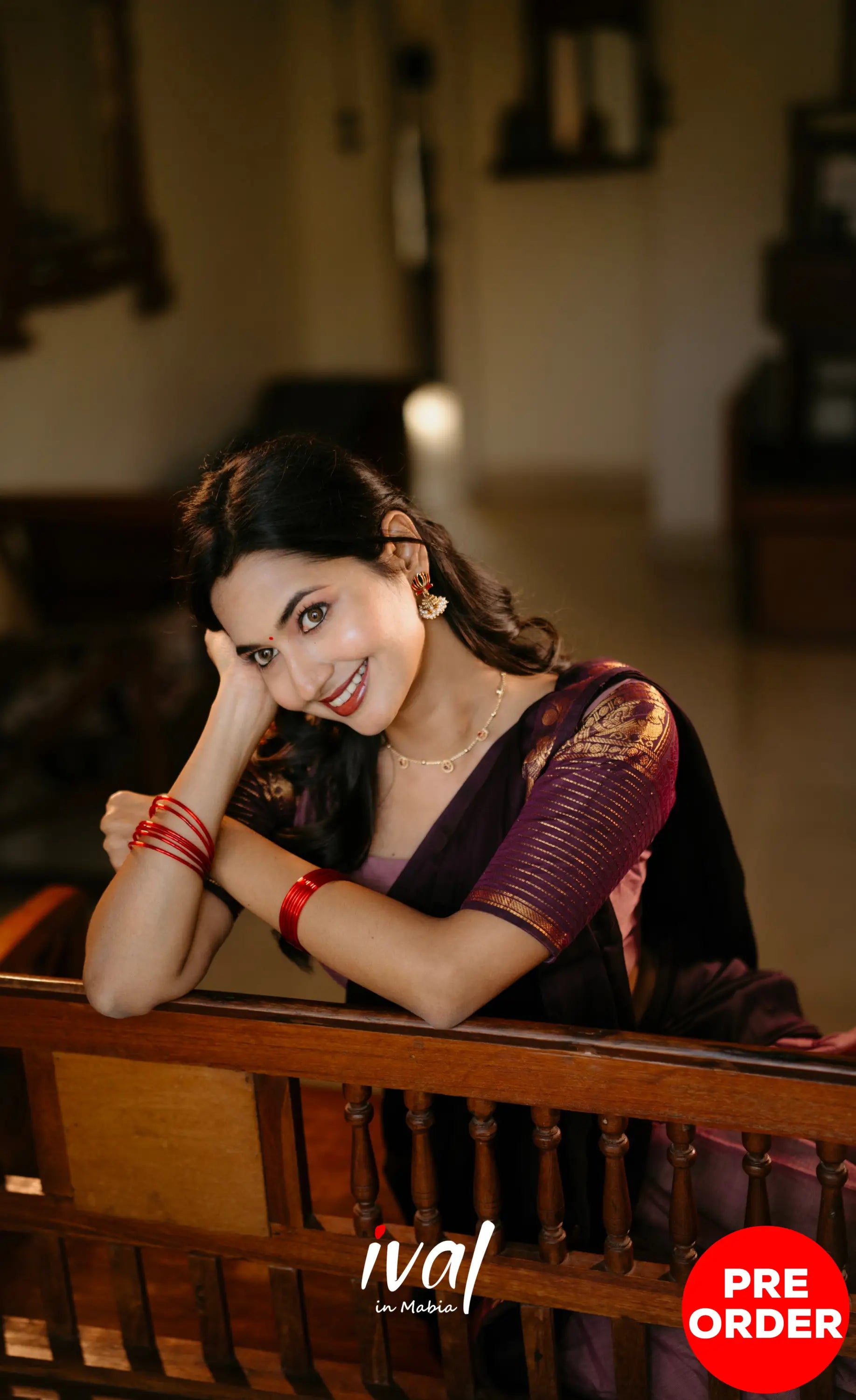 Padmaja Cotton Half Saree - Mauve and Plumish Wine- PRE ORDER Half Sarees