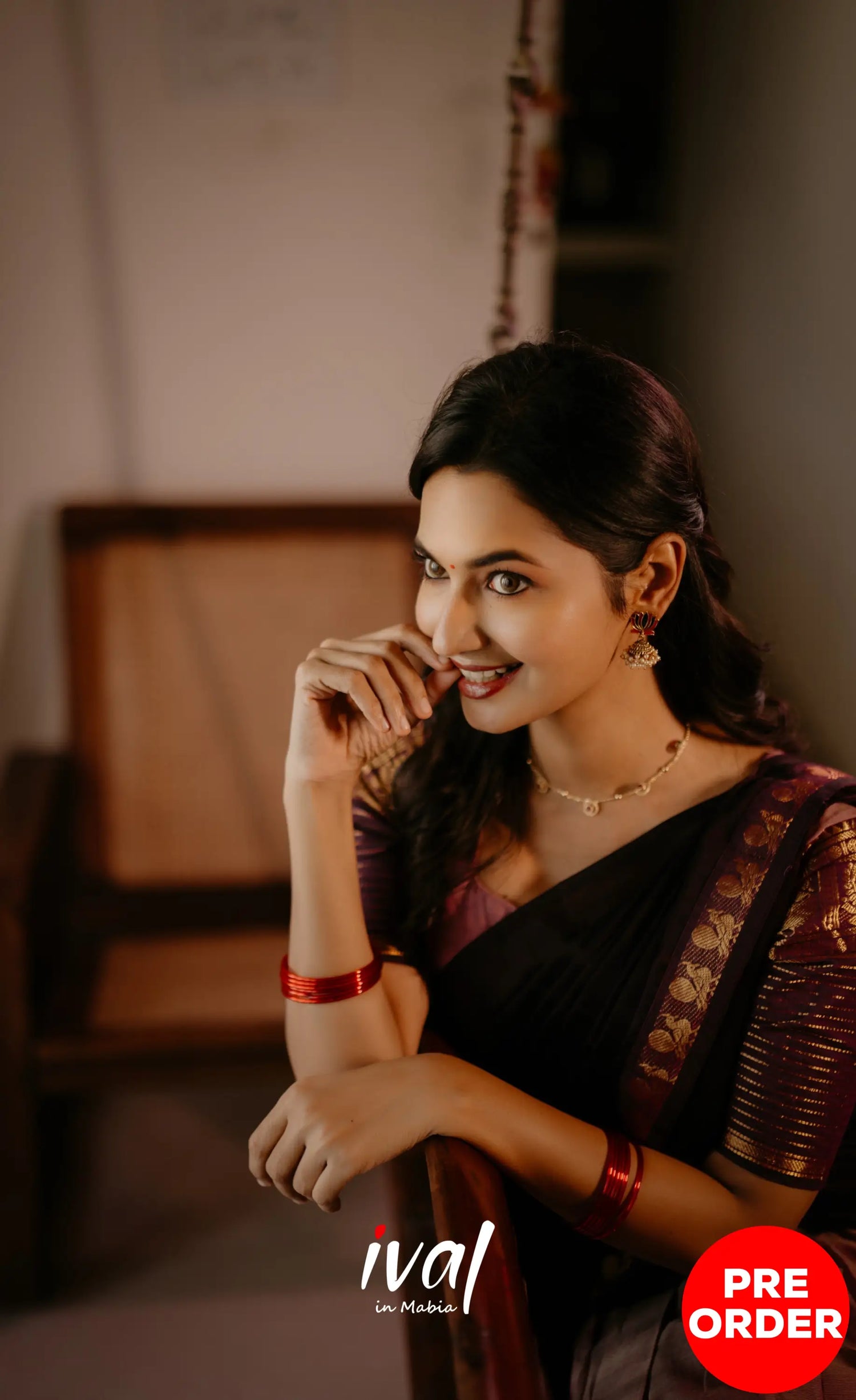 Padmaja Cotton Half Saree - Mauve and Plumish Wine- PRE ORDER Half Sarees