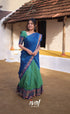 Padmaja Cotton Half Saree - Sea Green And Blue Sarees