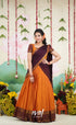 Padmaja Cotton Half Saree - Two tone Orange and Deep Wine Half Sarees