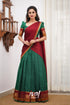 Padmaja Cotton Halfsaree - Green And Reddish Maroon Half Sarees