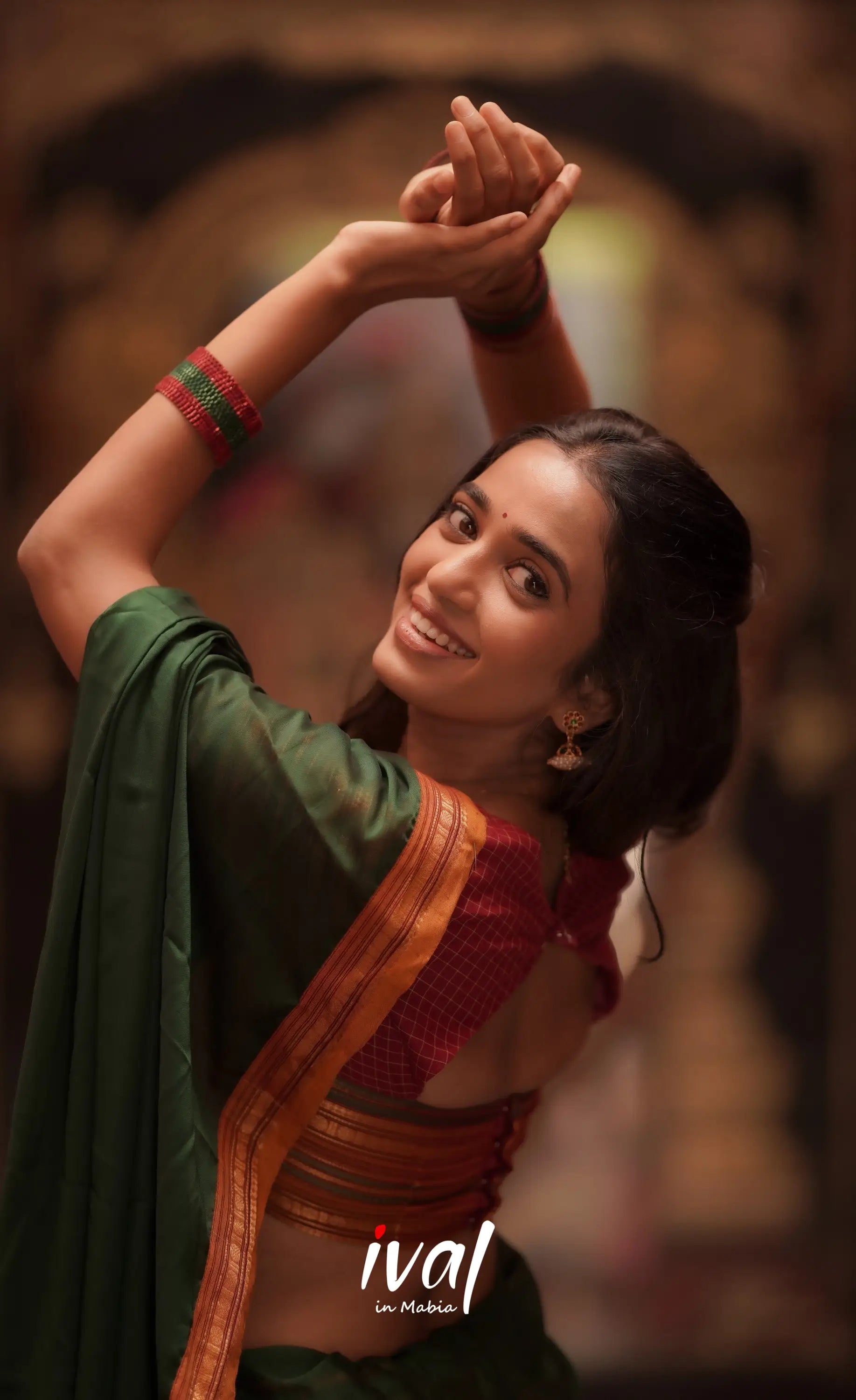 Padmaja Cotton Halfsaree - Maroon and Bottle Green Half Sarees