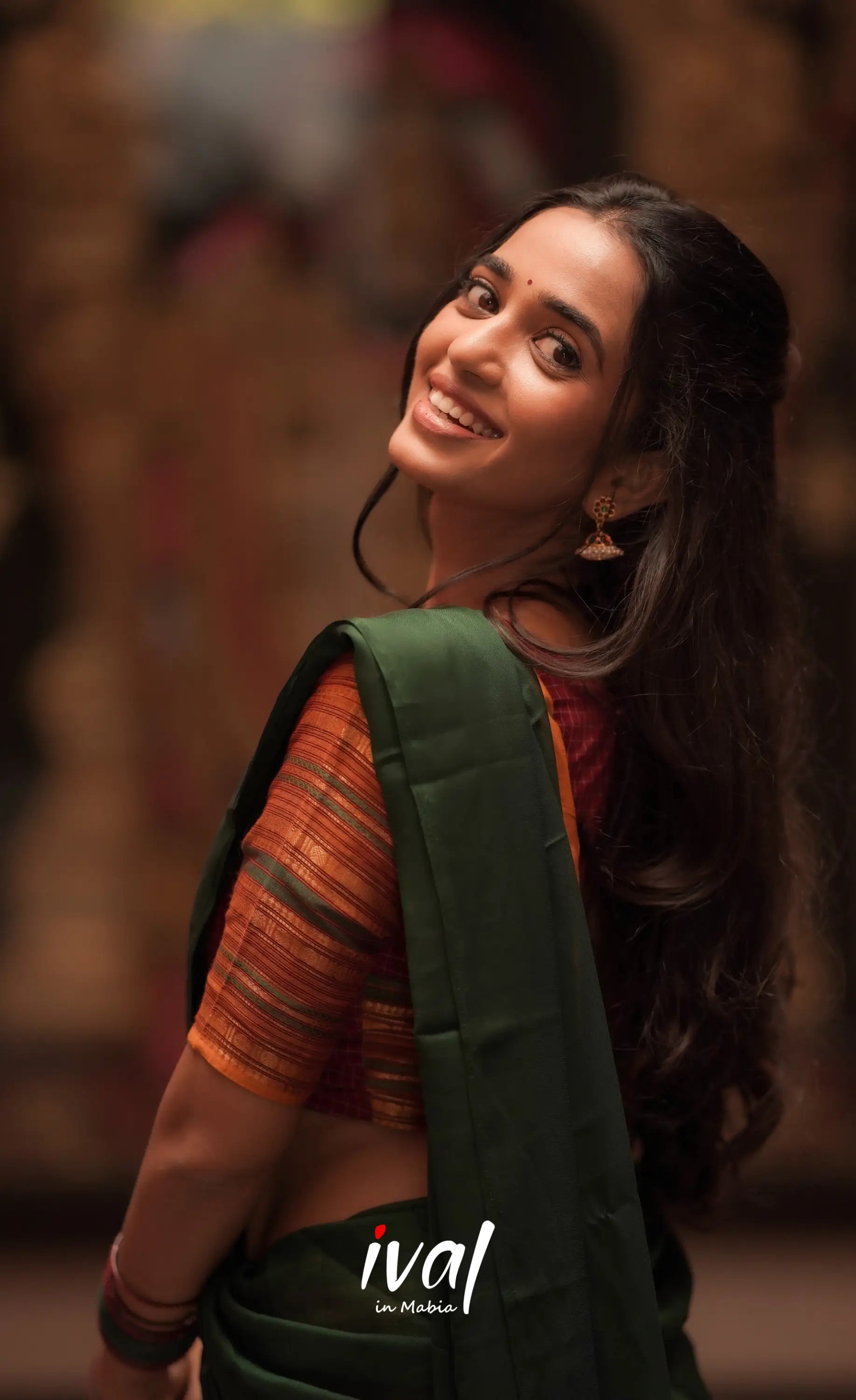 Padmaja Cotton Halfsaree - Maroon and Bottle Green Half Sarees