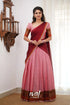 Padmaja Cotton Halfsaree - Pink And Reddish Maroon Half Sarees