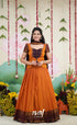 Padmaja Cotton Skirt with Longtop - Two tone Orange and Deep Wine Half Sarees