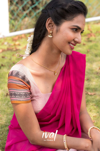 Padmaja - Dull Pink And Cotton Halfsaree Half Sarees