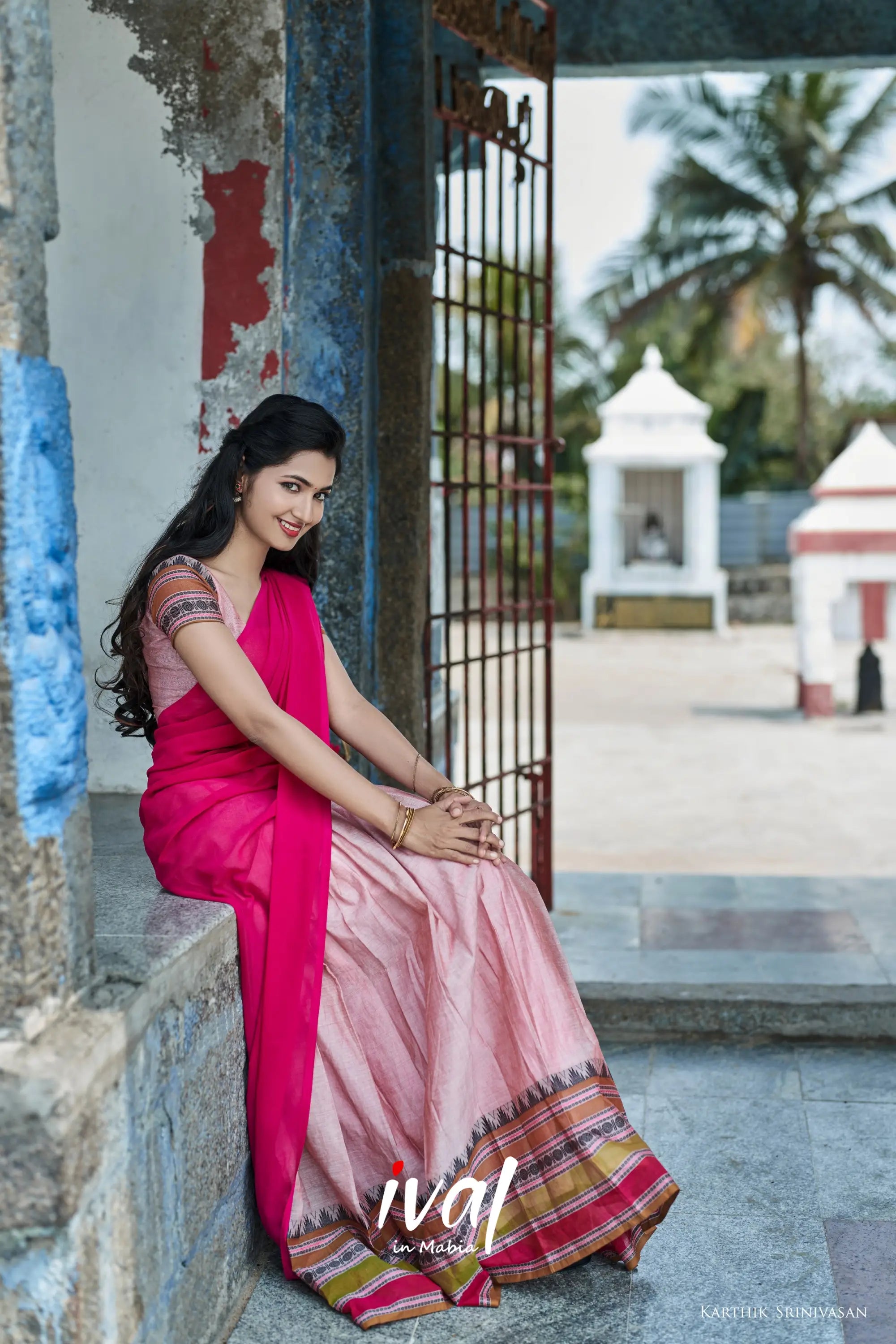 Padmaja - Dull Pink And Cotton Halfsaree Half Sarees