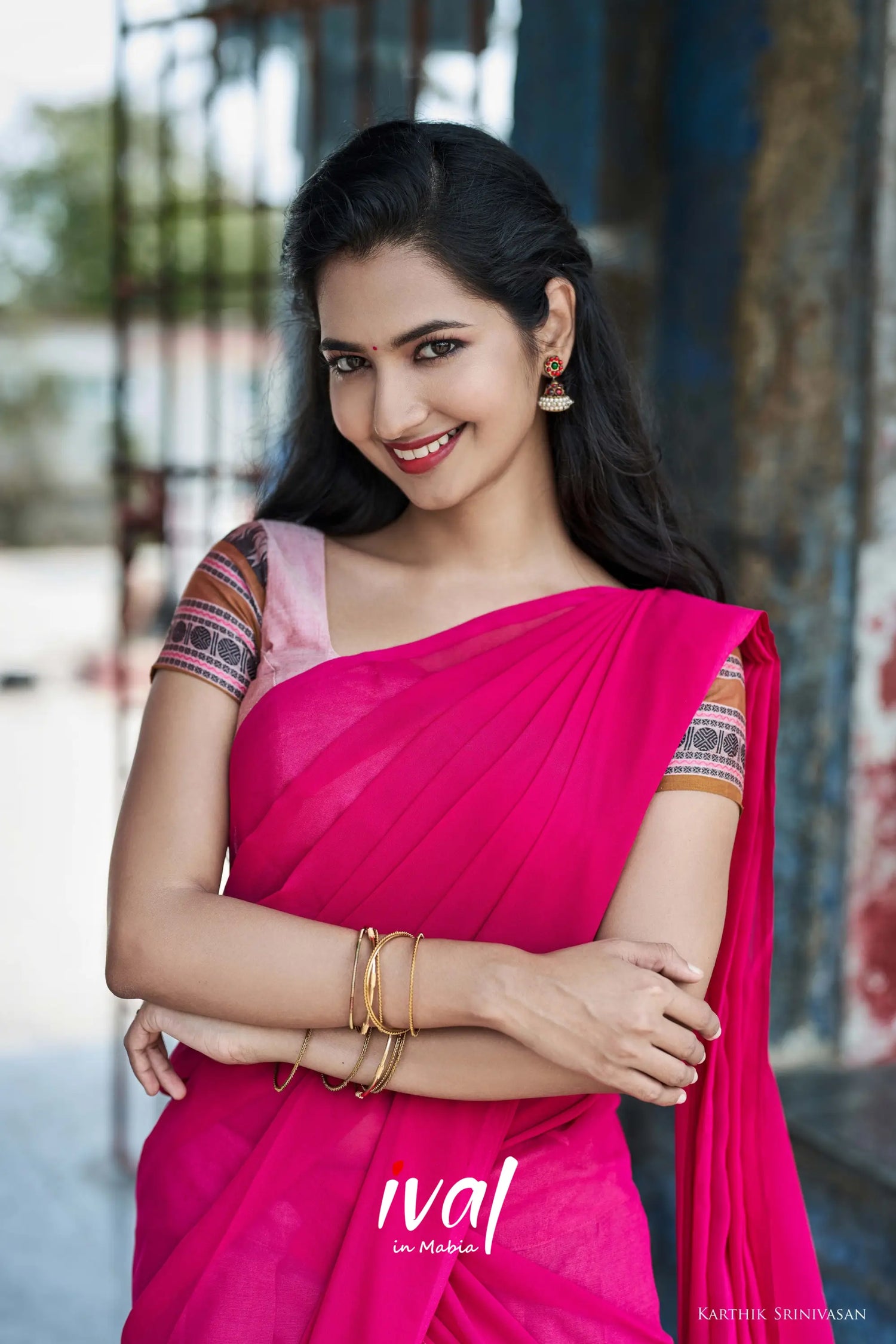 Padmaja - Dull Pink And Cotton Halfsaree Half Sarees